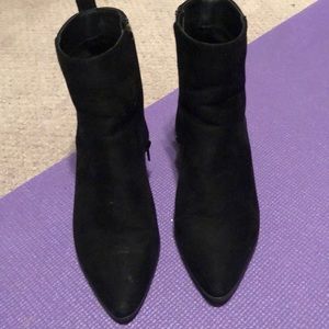 Black velvet boots